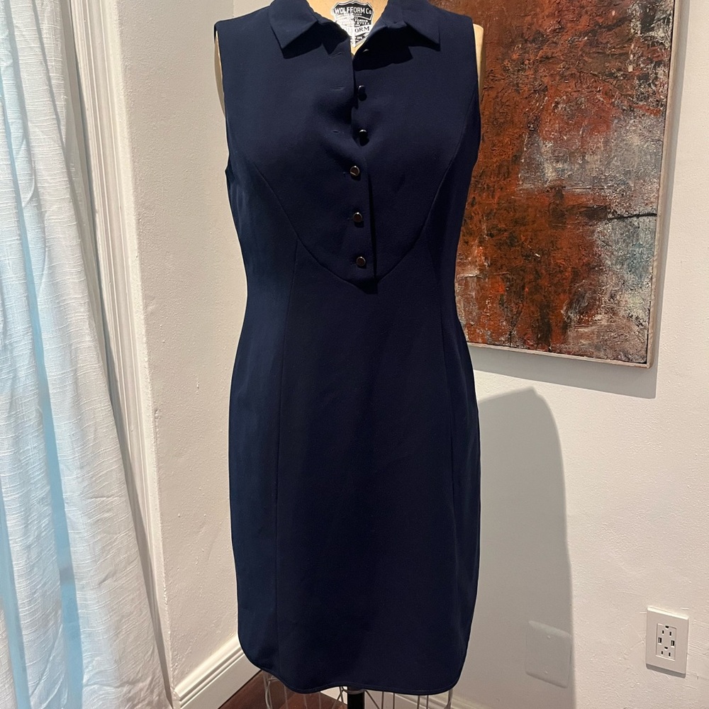 Tahari Navy Dress